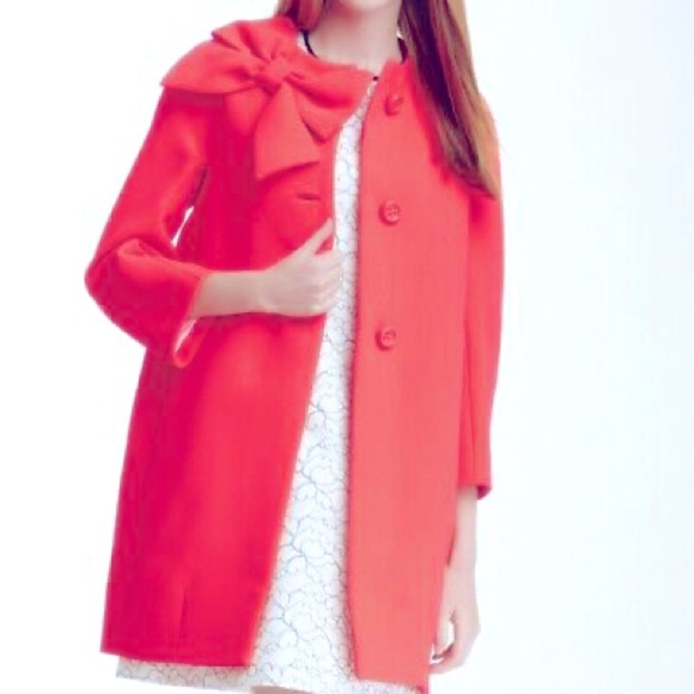 Pink Kate Spade ♠️overcoat w/ bow *Never worn*